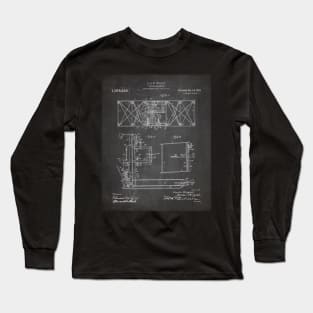 Wright Brothers Aircraft Patent - Aviation Art - Black Chalkboard Long Sleeve T-Shirt